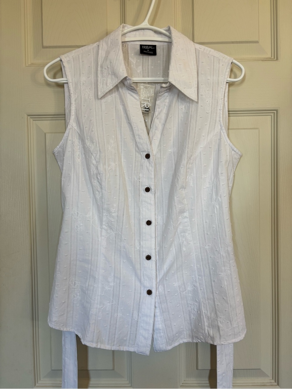 Tribal 100% cotton sleeveless button top